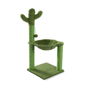 New ListingCactus Cat Tree Scratching Post with Hammock, Fits Full Wrapped Sisal