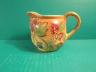 Laurie Gates Hand Painted Creamer With Fruits & Berries - Gold Color Background