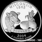 2004 S - Silver Proof Wisconsin State Quarter Coin