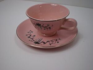 Taylor Smith & Taylor Versatile Pink Dwarf Pine – Footed Cup and Saucer