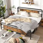 New ListingCodesfir King Bed Frame with Headboard Strong Metal Foundation Full/Queen/King
