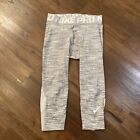 Nike Pro Shorts Large Gray Hypercool 3/4 Compression Training Tights