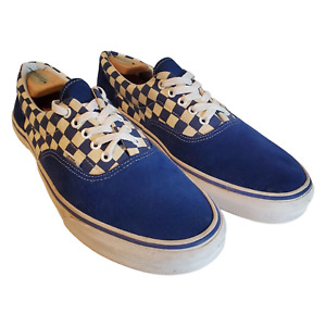 Vans Primary Check Era Shoe True Blue & White Suede Checkerboard Men's Size 11