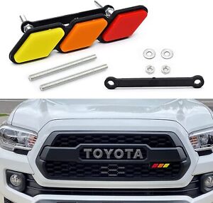 For Toyota Tacoma Tundra Tri-color Front Grille Cover Badge Emblem Car Decor (For: 2021 Tacoma)