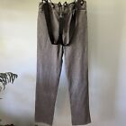 WAH MAKER Gray Dodge City pants Raised Dobby w/ Suspenders USA 34 X 36 Old West