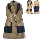Women's Coach Quilted Belted Trench Coat SZ S Khaki Navy