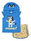 BLUEY Girl Hoodie T Shirt Short Set Bingo Dog Costume 2T 3T 4T 5T Toddler Outfit