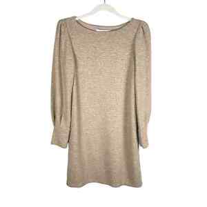 Julia Jordan Rib Knit Boatneck Long Sleeve Sweater Dress Oatmeal Beige Size 4
