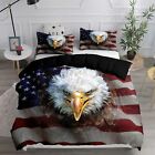 Eagle Head USA Flag Duvet Cover Bedding Set Doona Quilt Cover PillowCase 3D