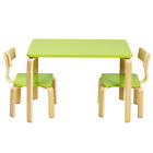 3 Piece Kids Wooden Table and 2 Chairs Set Children Art Activity Desk Furniture