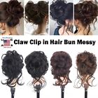 THICK Clip on in Messy Bun Hair Piece Extension Wedding Updo Hair Claw Clip US