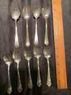 STERLING SET OF 9 ICE CREAM FORKS REED AND BARTON ST. GEORGE MATCHING SET MONOED