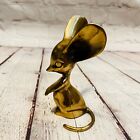 Vtg Solid Brass Barn Mouse Figure Large Ears Whimsical Paper Weight Korea