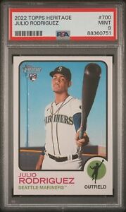New Listing2022 TOPPS HERITAGE #700  JULIO RODRIGUEZ RC, PSA 9  MINT