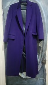 Vintage Cricketeer Womans Purple Wool Trench Coat Jacket Size Medium