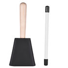 Professional Metal Cowbell Wooden Handle Cow Bell W/ Plastic Stick for Band U5M2