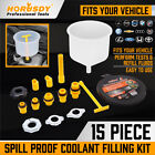 Spill Proof Radiator Coolant Filling Funnel Kit Car Auto Fluid Cooling System