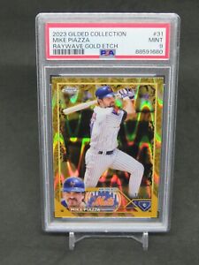 New Listing2023 TOPPS GILDED COLLECTION MIKE PIAZZA RAYWAVE GOLD ETCH /25 PSA 9 METS MG5