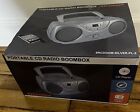 Sylvania SRCD243M Portable CD Player with AM/FM Radio, Boombox Silver - NEW