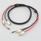 4 Core Shielded Hifi Audio 2 RCA to 2 RCA Phono Tonearm Cable With Ground Wire