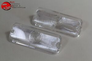 1964 Chevy Impala Fullsize Car Clear Front Park Light Lamp Lens Lenses Pair New (For: More than one vehicle)