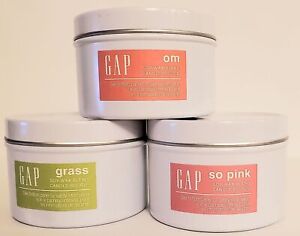 3pk GAP CANDLES SCENT GRASS - OM - SO PINK BRAND NEW