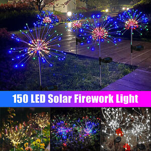 150LED Solar Firework Starburst Lights Fairy Lamp Garden Path Outdoor Xmas Decor