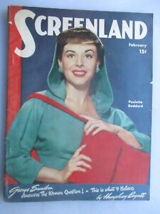 Screenland Magazine - February 1947 Issue - Paulette Goddard Cover