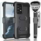 For Samsung Galaxy A54 A53 5G Armor Rugged Case Belt Clip Holster+Tempered Glass