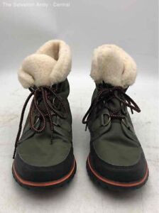 Sorel Womens Cozy Carnival NL2297-383 Gray Green Lace Up Snow Boots Size 9