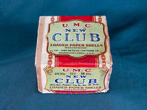 12 GA Remington UMC New Club Shotgun Shell Box  vintage / Antique Empty