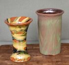 New Listing2 Peters & Reed pots-Moss Aztec & Marbleized Spill vase-Arts & Crafts - Mission