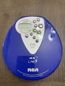 RCA 45 ESP X Portable CD/CDR/RW Player FM Digital Tuner Radio RP2430B Blue