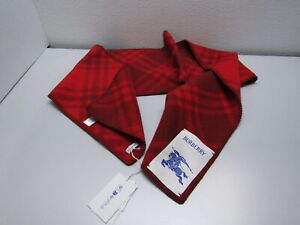 Burberry Women's US OS Tri Bar Checkered Soft Wool Scarf in Ripple Red
