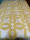 Yellow And Beige Vintage Antique Quilt