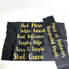 Bachelorette Party Bride To Be Bridal Shower Sashes 8-Pack Black Gold