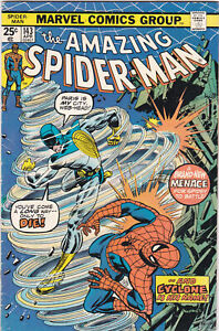 AMAZING SPIDER-MAN #143 Marvel Comics 1st App Cyclone/Peter & MJ Kiss.Fine