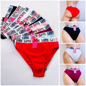 LOT NICE !6-12 Women Bikini Panties Brief Floral Lace Cotton Underwear Size S-XL