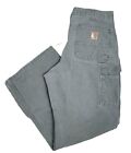 Carhartt B136 MOS Green Double Front Knee Loose Fit Pants 34x30