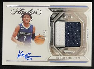 Kennedy Chandler 2022-23 Panini Flawless Patch Autographs Auto Card /25