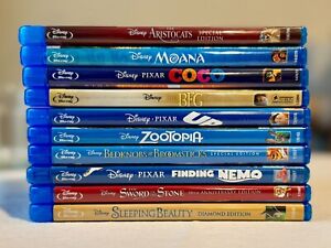 Lot D ~ Lot of 10 Disney Blu-Ray Movies on Discs with Original Cases