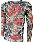 Men's Tattoo Long Sleeve Print T-Shirt  Elastic Suitable Sport and Fitness
