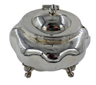 New ListingSilver Antique Tea Caddy Box Bomb'e Form on 4 Legs London Solid Sterling 1903*