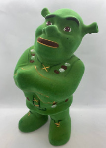 Vintage Shrek large gypsum money box piggy bank HAND PAINTED 2000s RARE