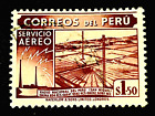 Peru ~ 1938 ~ 1.5 Soles ~ National Radio ~ Used Postage Stamp