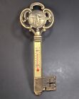 Vintage Chicago Skyline Key Thermometer Brass USA Advertising Souvenir 7.75