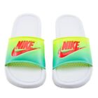 Nike Benassi JDI Print Womens Slides Sandals White Volt Crimson Size 11
