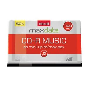 Maxell CD-R Music Spindle, Audio only, Blank Media, 50-pack(625156)