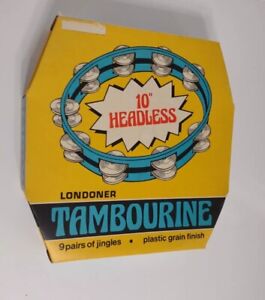Vtg 1960s Cardiff Londoner Tamborine in Original Box + Bonus Small Vtg Tamborine