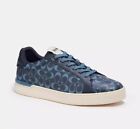 Coach Clip Men’s Leather Signature Sneakers Midnight Navy 10 D